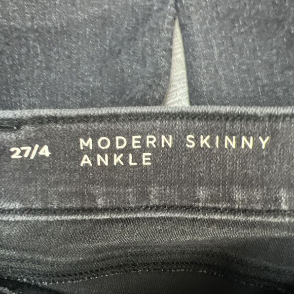 Loft Jeans Women's Modern Skinny Ankle Black Zip Ankle Size 27/4 - Picture 10 of 16